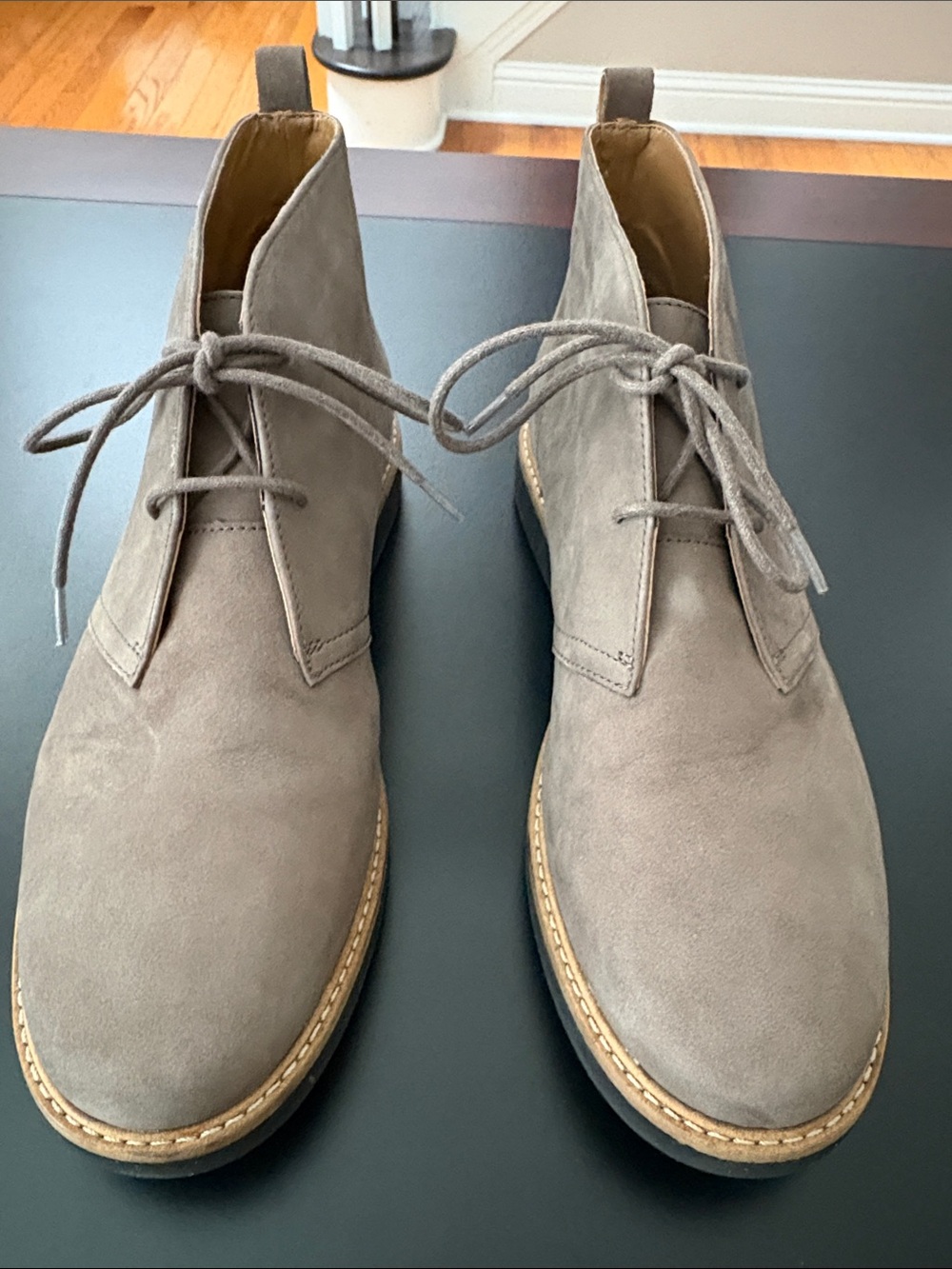 Clarks Men's Suede Chukka Boots in Taupe Gray